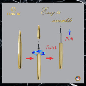 gold ballpoint pen, best seller pens, best luxury pens, fancy pens, pen components
