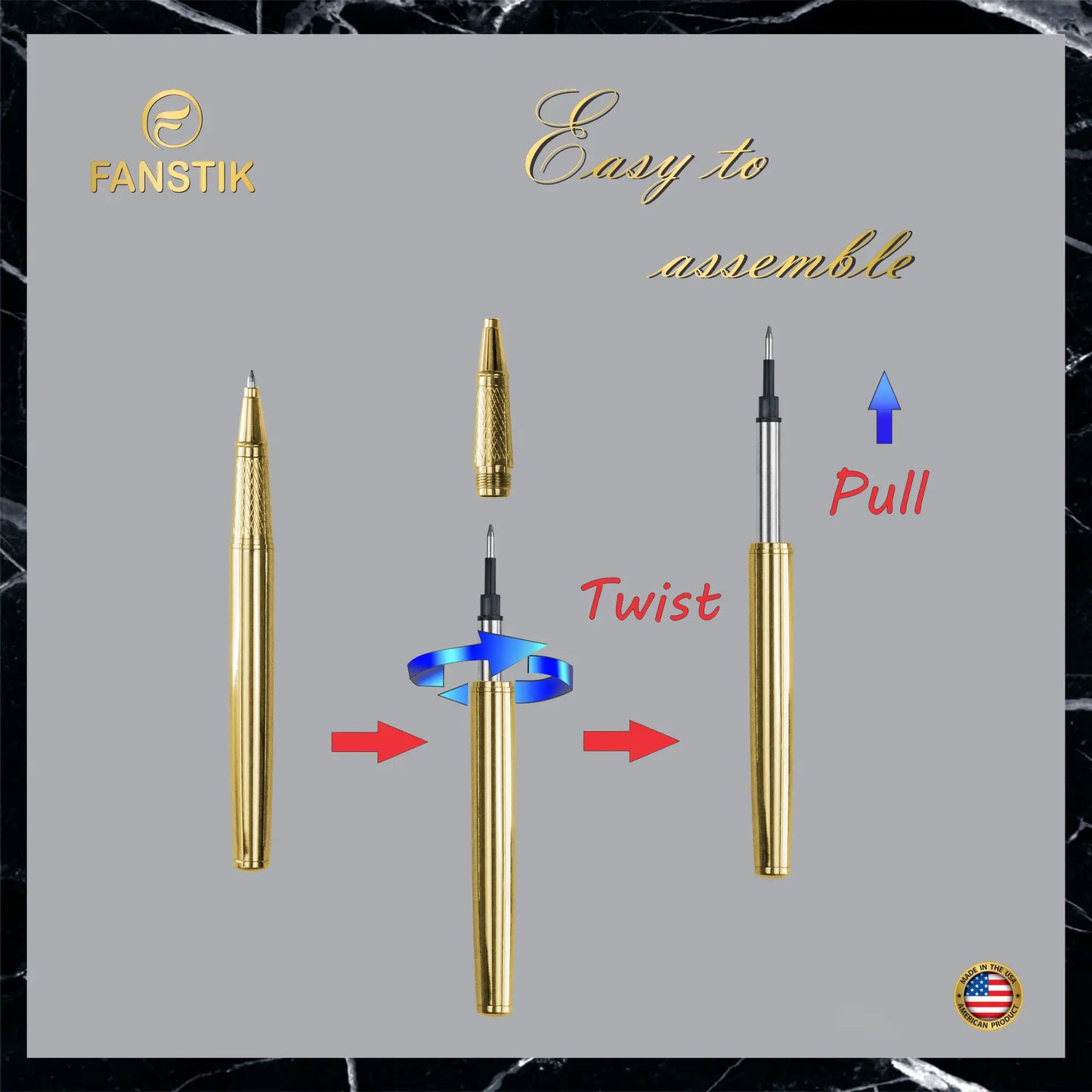 gold ballpoint pen, best seller pens, best luxury pens, fancy pens, pen components