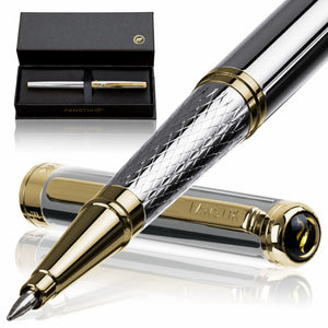 silver and gold ballpoint pen, pen components, best seller pens, best luxury pens, good pens for writing, fancy pens,