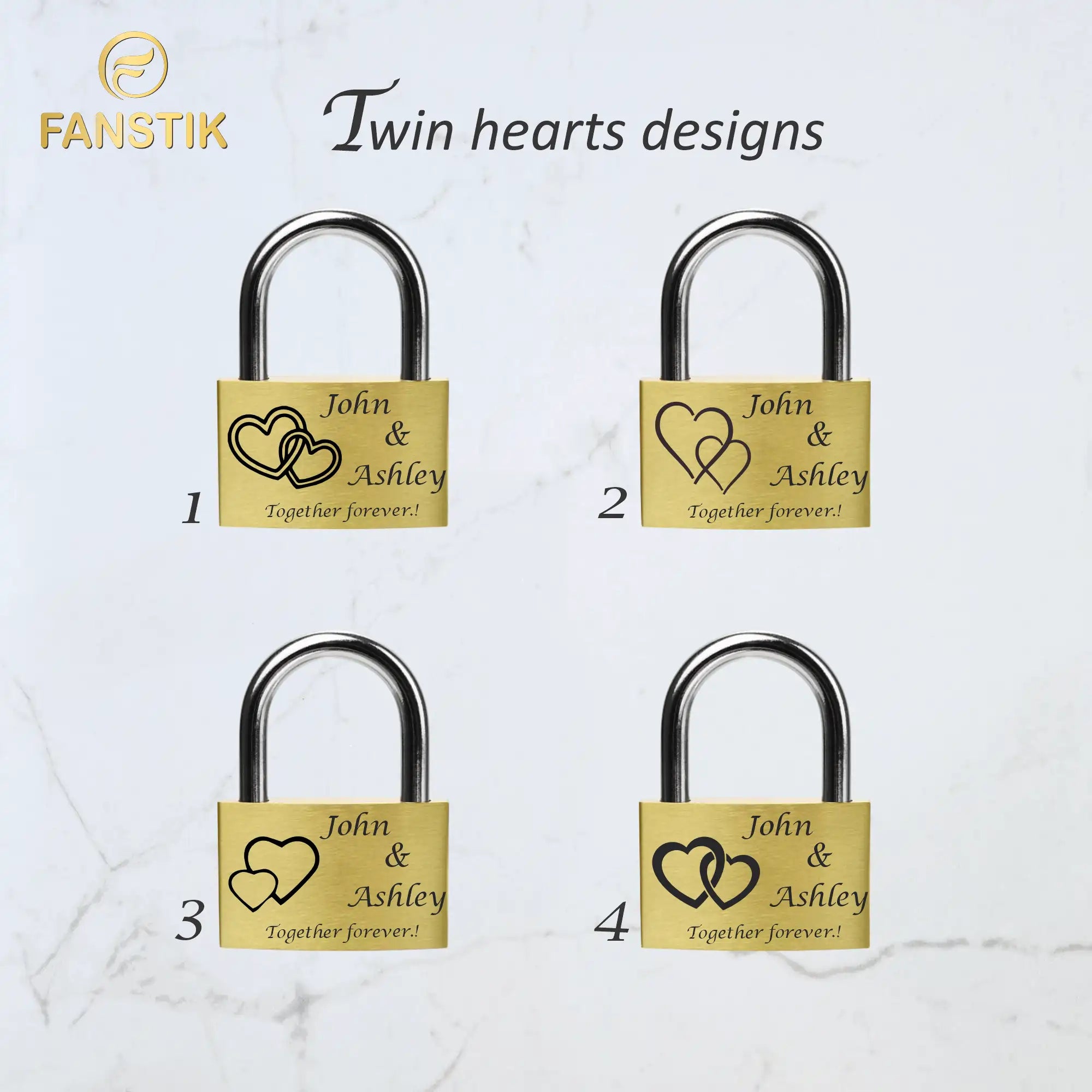engraved lock for bridge, love lock personalised, personalized locks, custom padlocks,, engravable lock, Twin Heart,  Arrowed Heart.