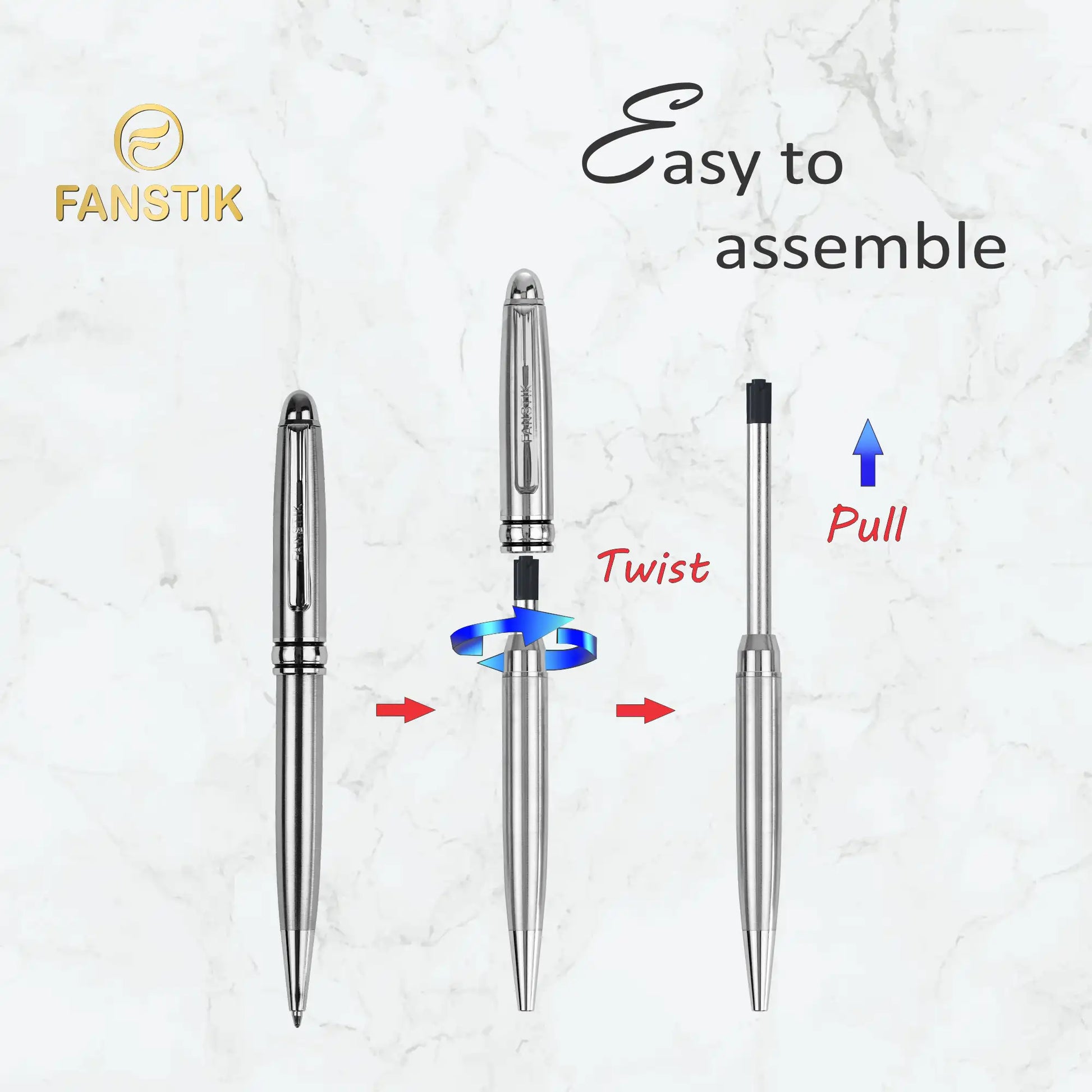 silver ballpoint pen, pen components, nice pens, quality pens, top rated pens, nice pen, 