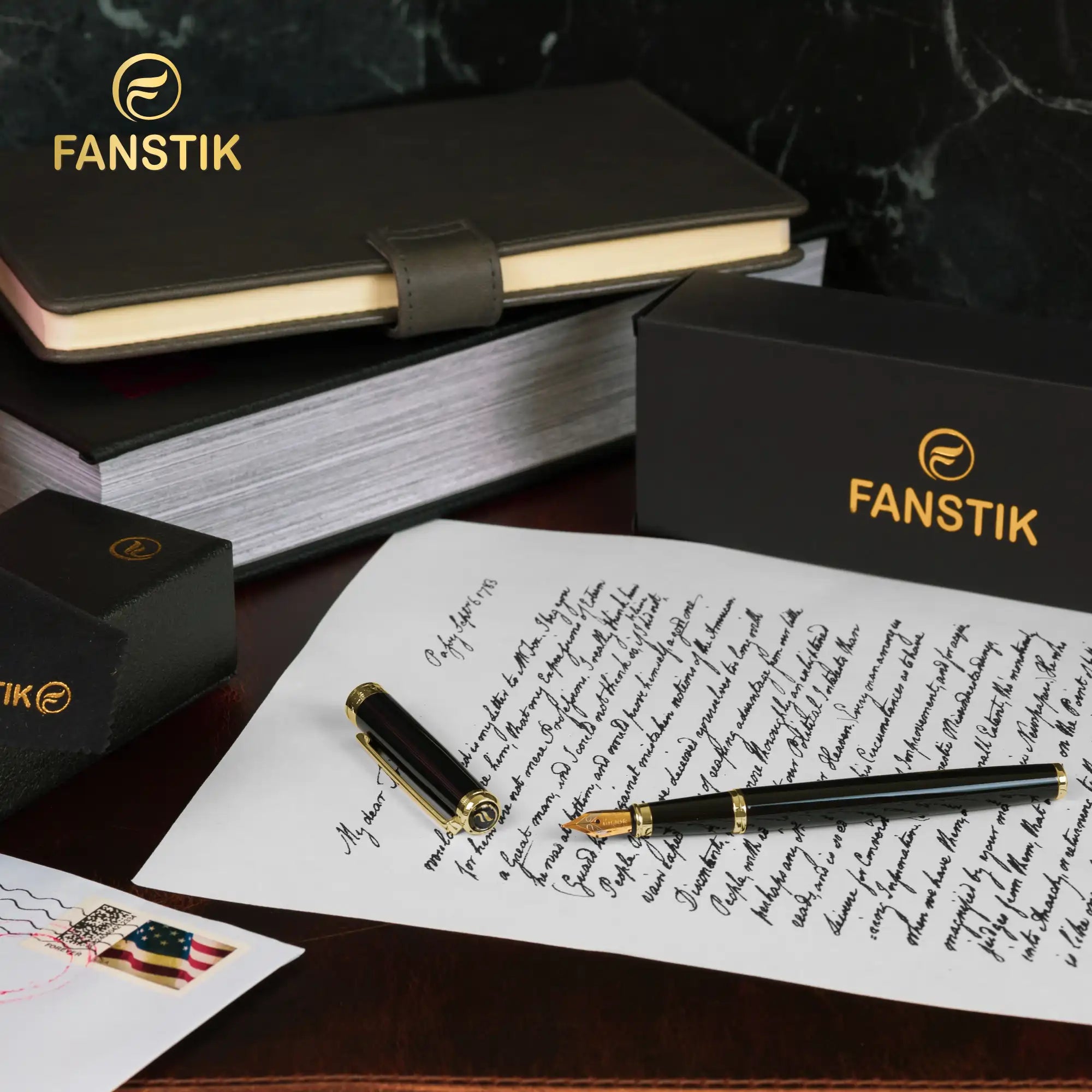 black and gold fountain pen, fountain pens, luxury fountain pen, best fountain pens fine, fountain pen gift,  