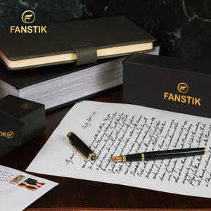 black and gold fountain pen, fountain pens, luxury fountain pen, best fountain pens fine, fountain pen gift,  