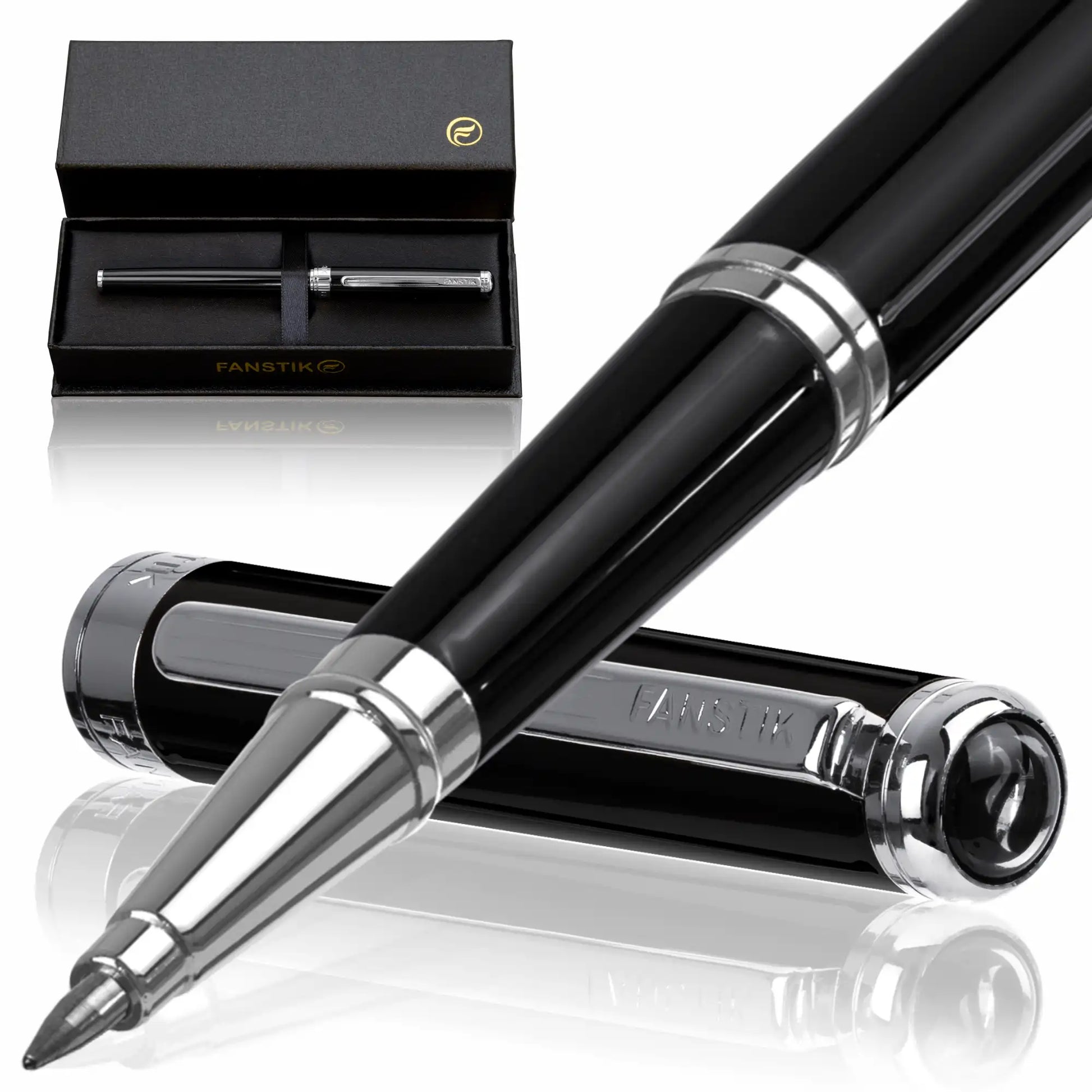 black and silver ballpoint pen, best seller pens, best luxury pens, fancy pens, luxury pens,  