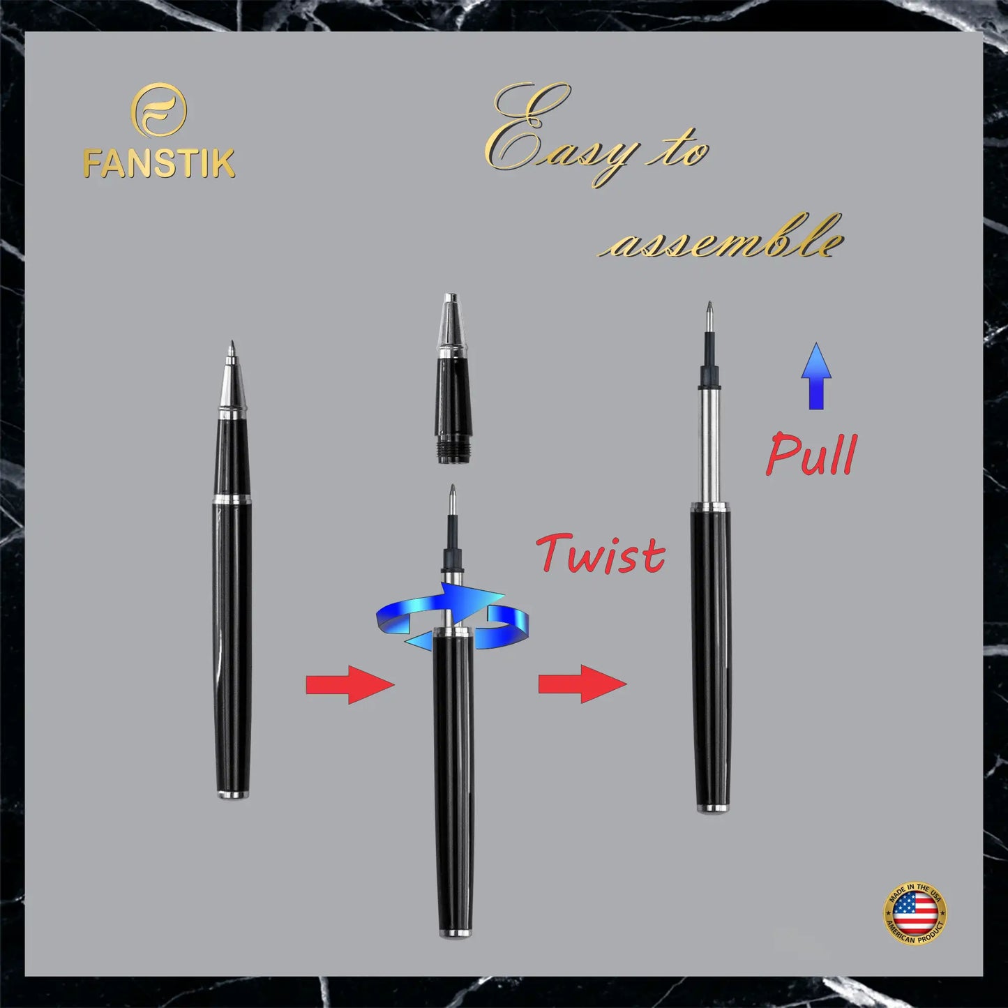 black and silver ballpoint pen, best seller pens, best luxury pens,   pen components