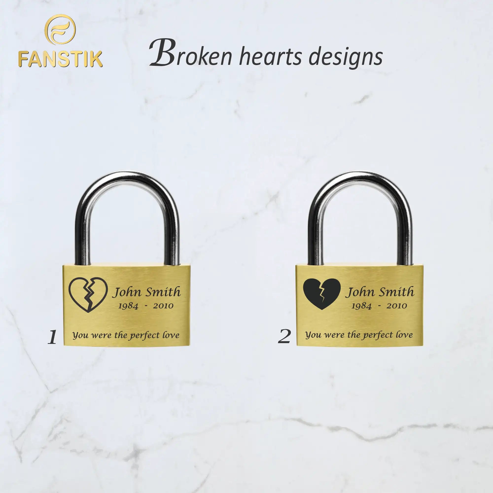 engraved lock for bridge, love lock personalised, personalized locks, custom padlocks,, engravable lock,  Broken Heart.
