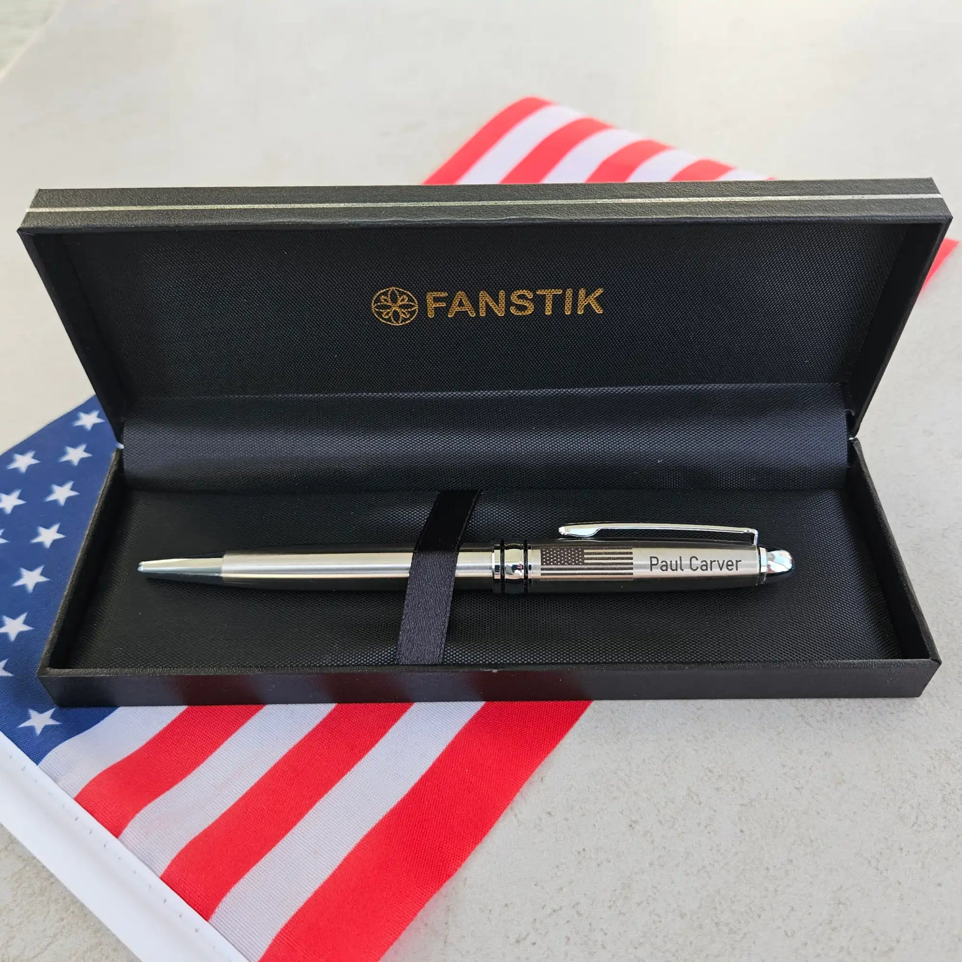  silver rollerball pen, flag pen,  best roller pen, cool rollerball pens,  