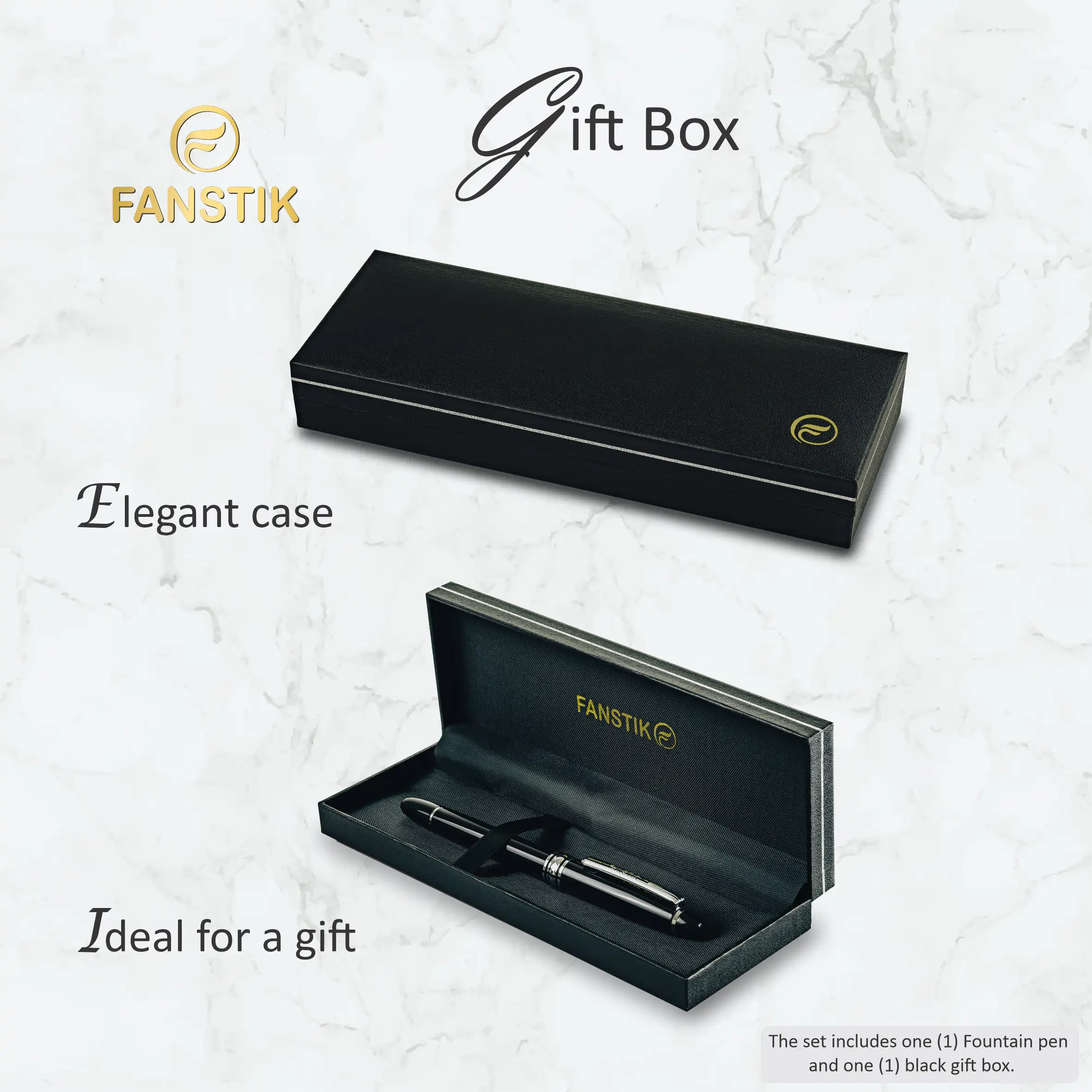black fountain pen, luxury fountain pen, best fountain pens fine, luxury fountain pens, fancy fountain pen, fountain pen gift
