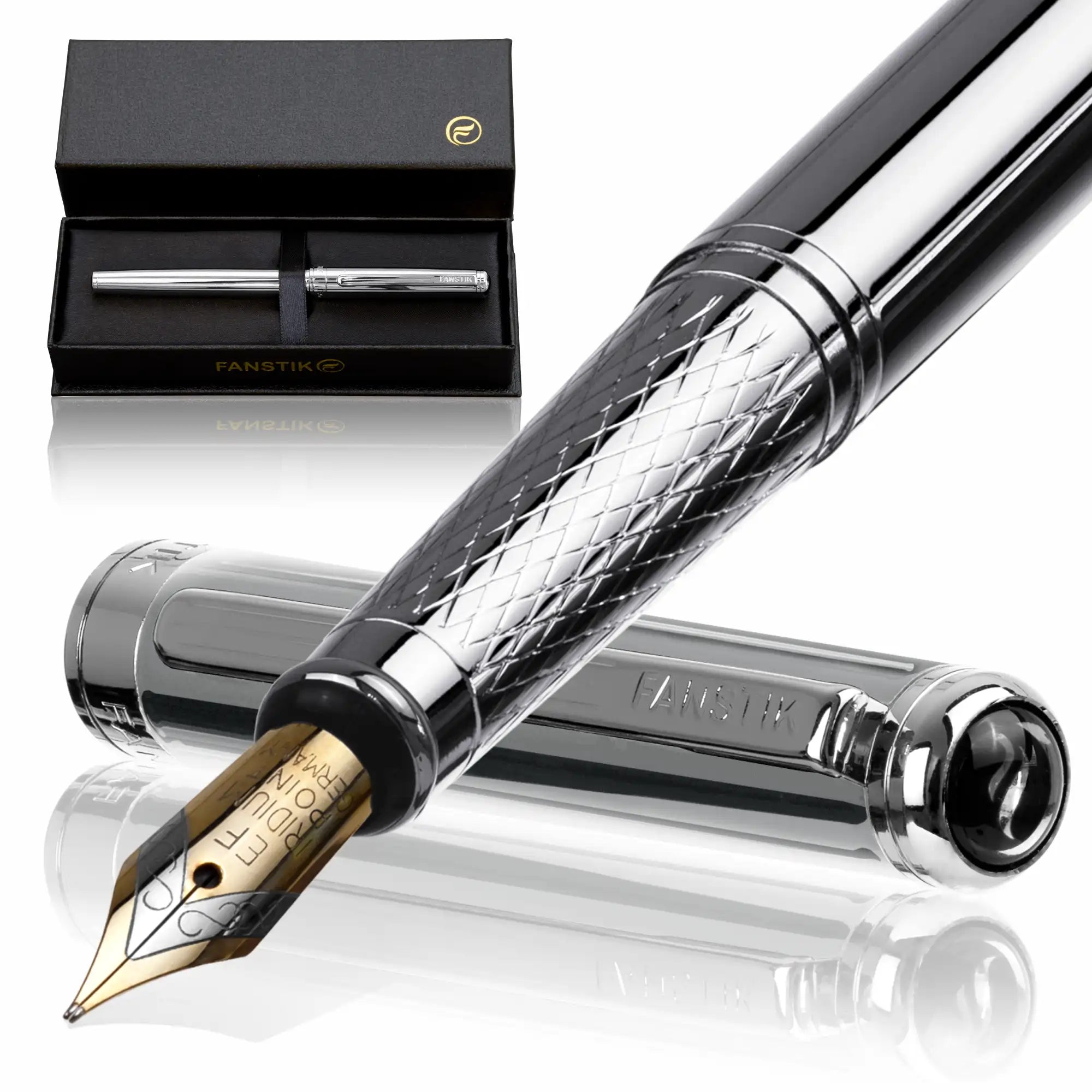 silver fountain pen, luxury fountain pen, best fountain pens fine,  