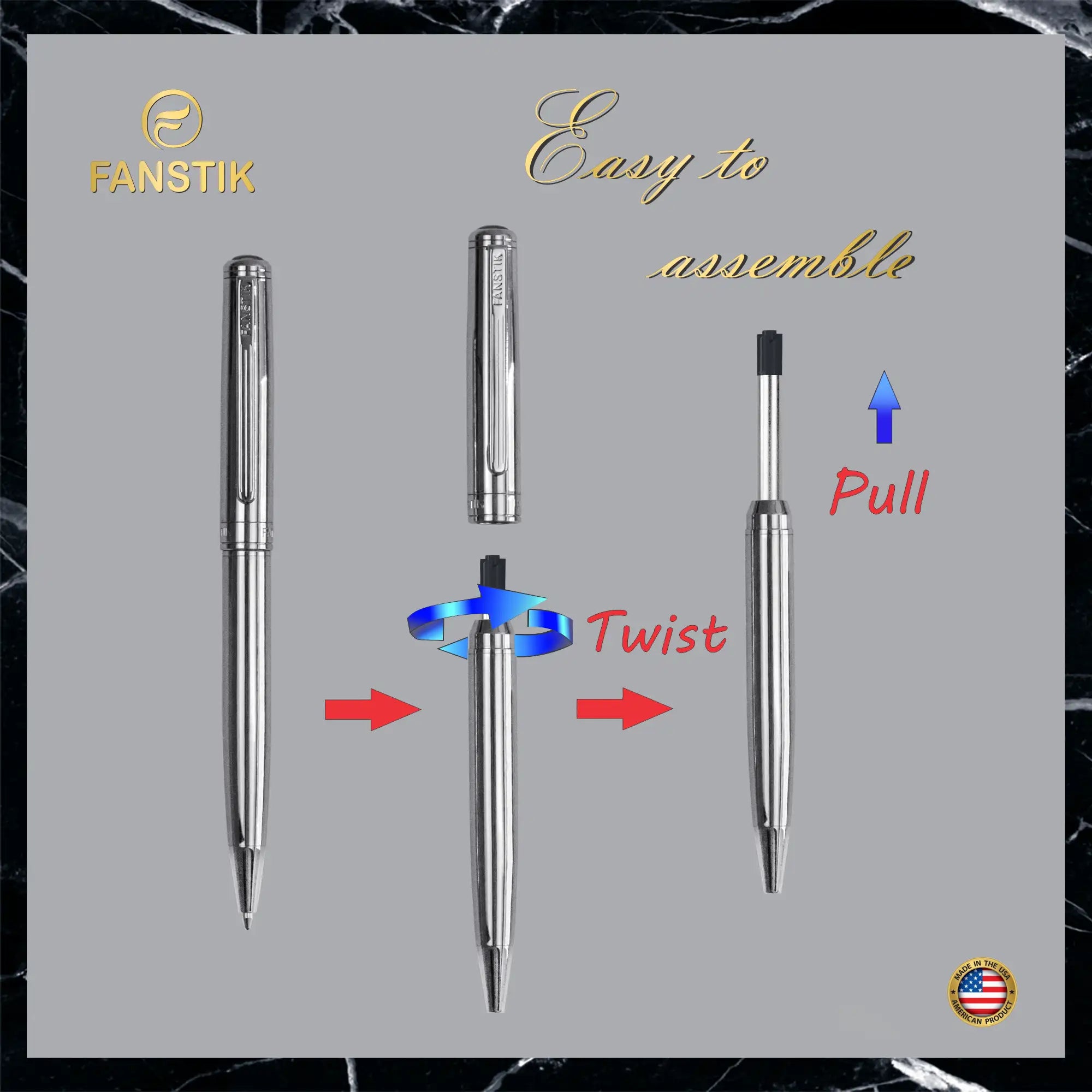 silver ballpoint pen,  professional pens, best professional pens, pen components