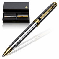 FANSTIK Silver&Gold Luxury ballpoint Pen, Real 24K Gold Plating, Professional executive pen gift set for men (Lux BallPoint Silver-Gold)