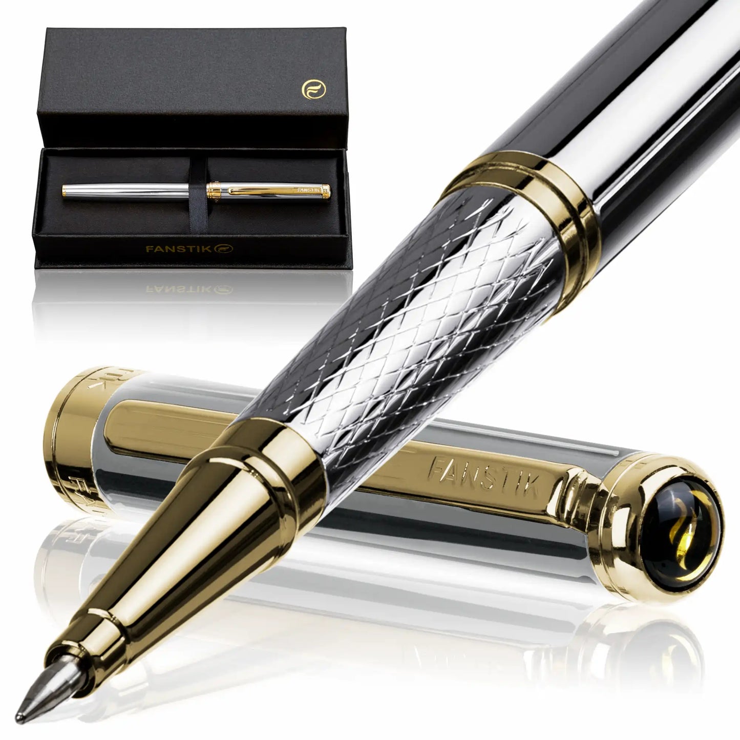silver and gold ballpoint pen, pen components, best seller pens, best luxury pens, good pens for writing, fancy pens,  
